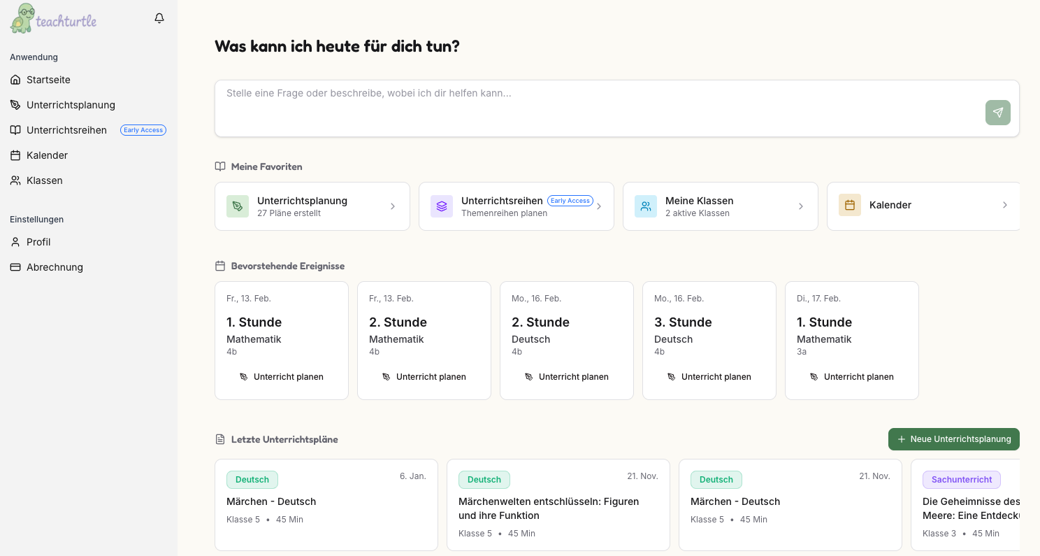 Teachturtle Dashboard